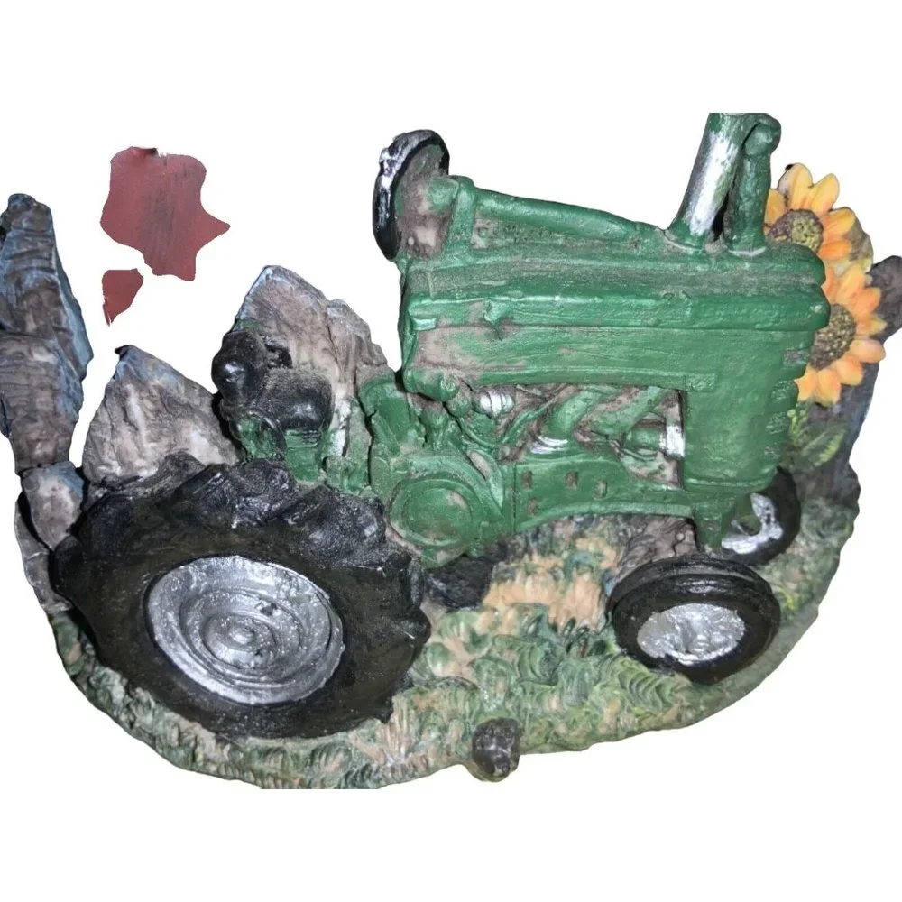 Barn House Building Tractor Nightlight Table atop Electric
